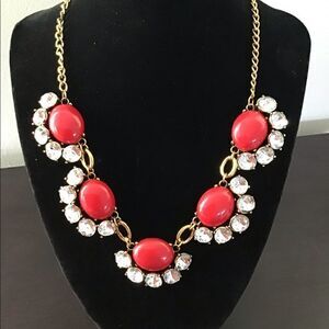 Rhinestone bib style necklace 